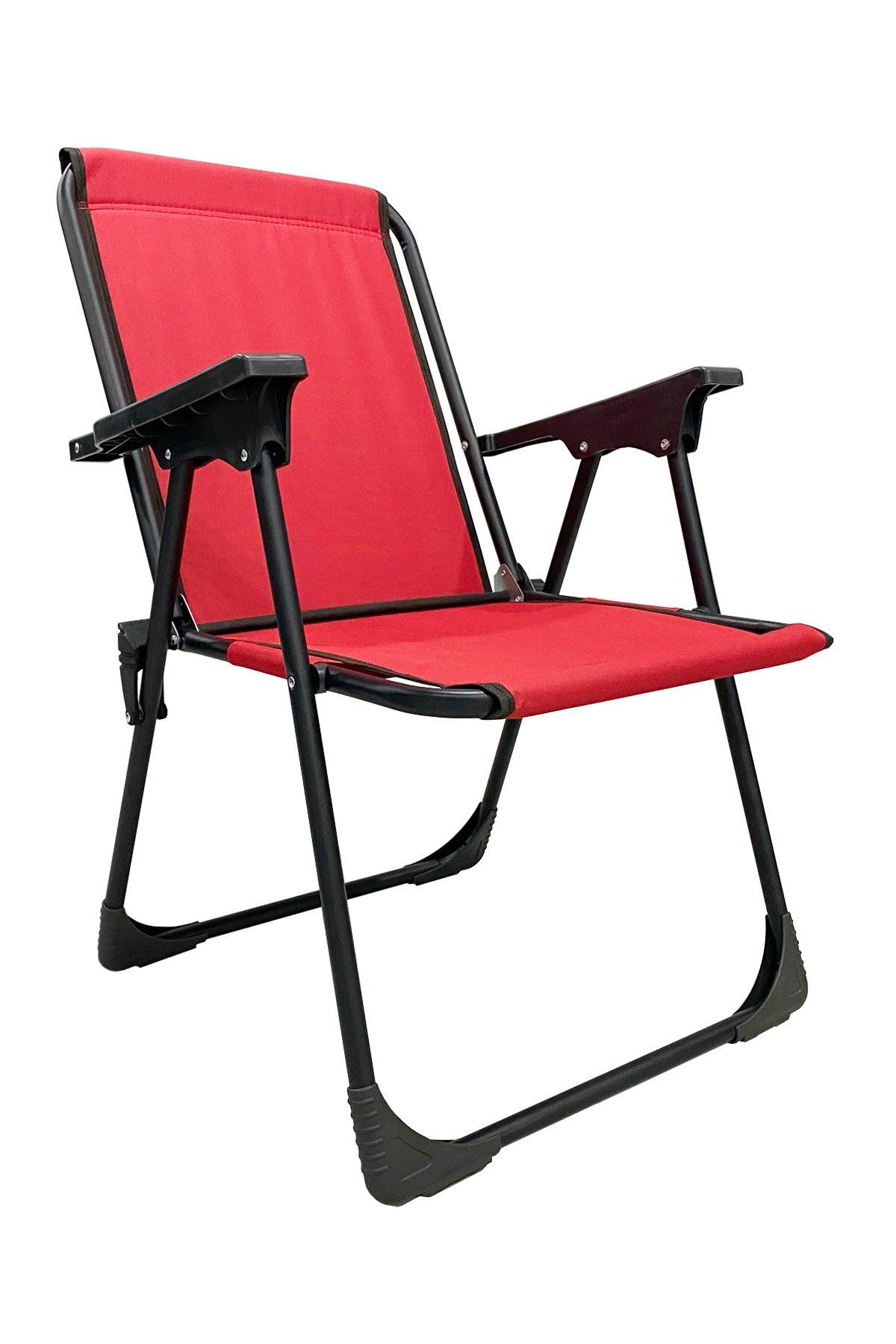Katlanır Kamp Sandalyesi Piknik Koltuğu Plaj Şezlongu Kırmızı