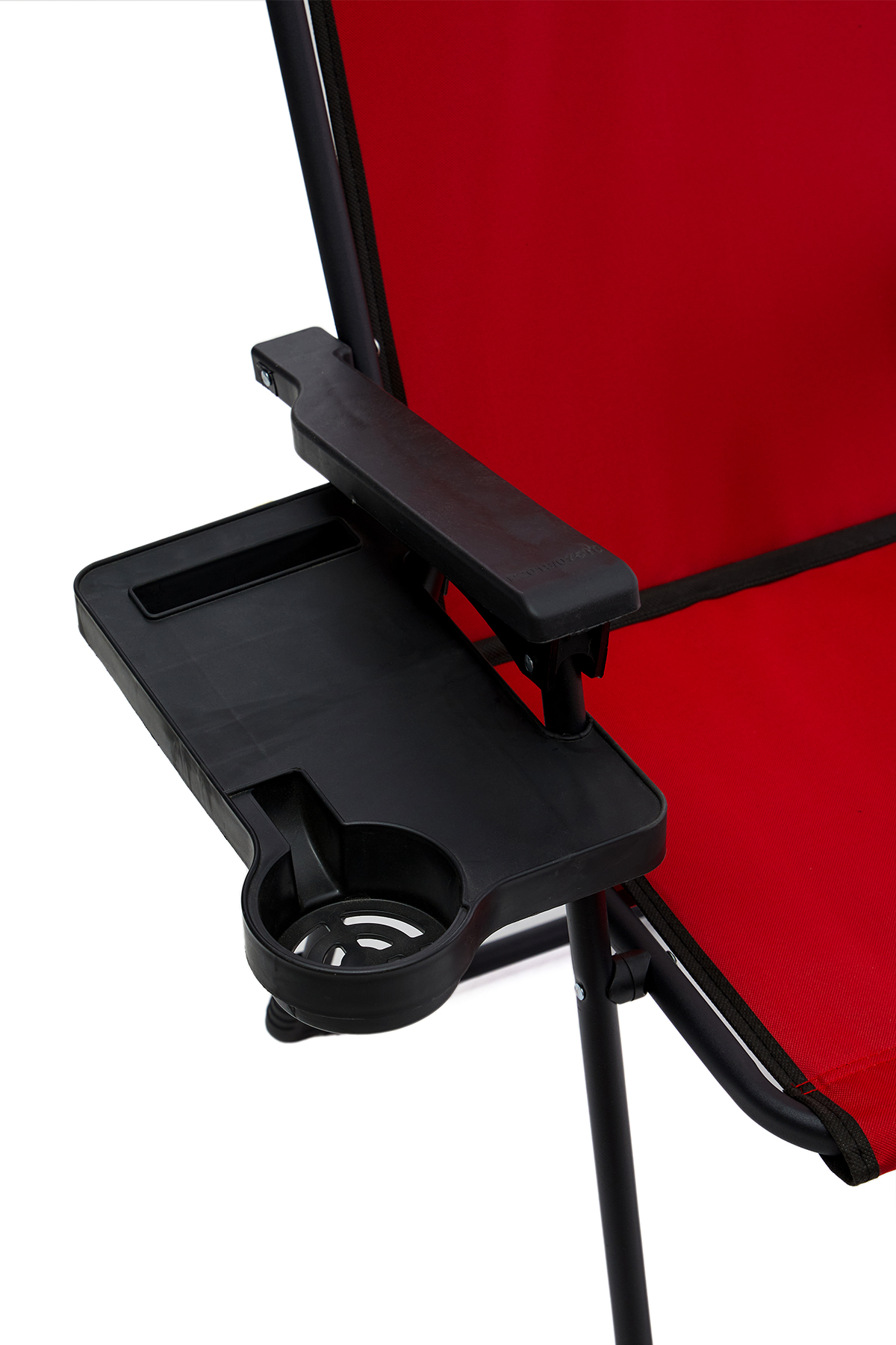 Katlanır Kamp Sandalyesi Dikdörtgen Bardaklıklı Kırmızı